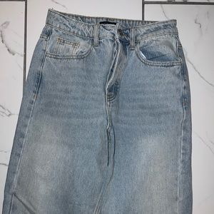 shein light blue straight leg denim jeans